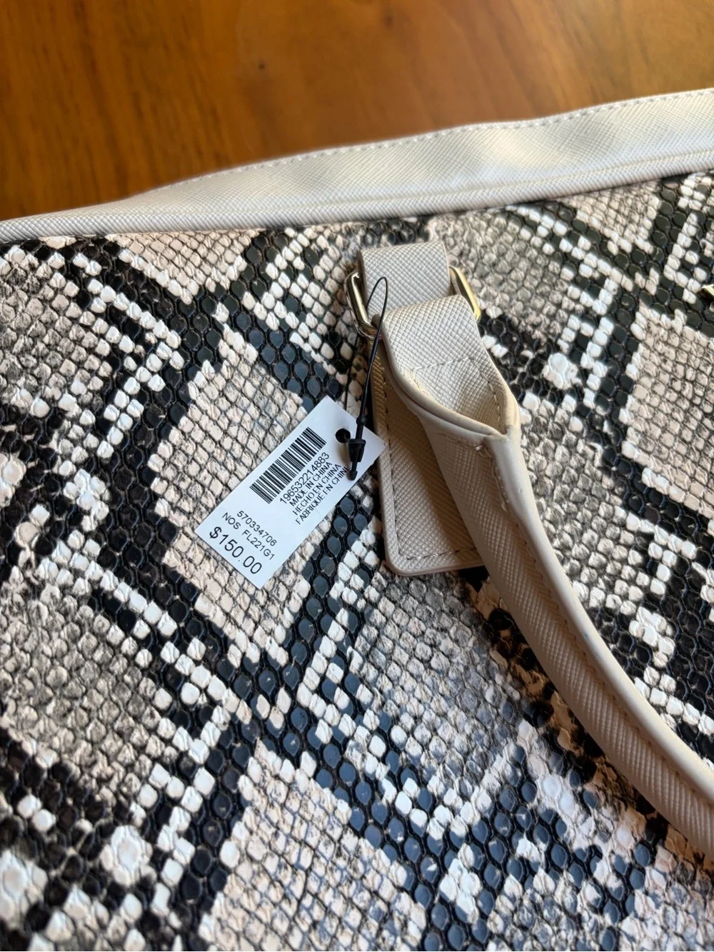WHBM Snake Print Studded Laptop Bag Briefcase NWT